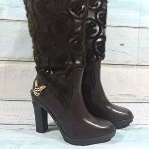 Rocawear Boey Brown Lace Women's Heels Boots Sz 6